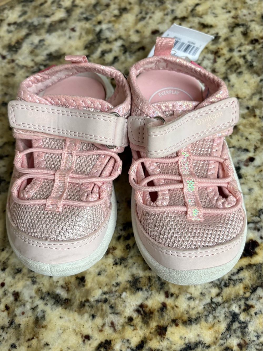 OshKosh B'gosh Light Pink Toddler Sneakers with Hook-and-Loop Strap